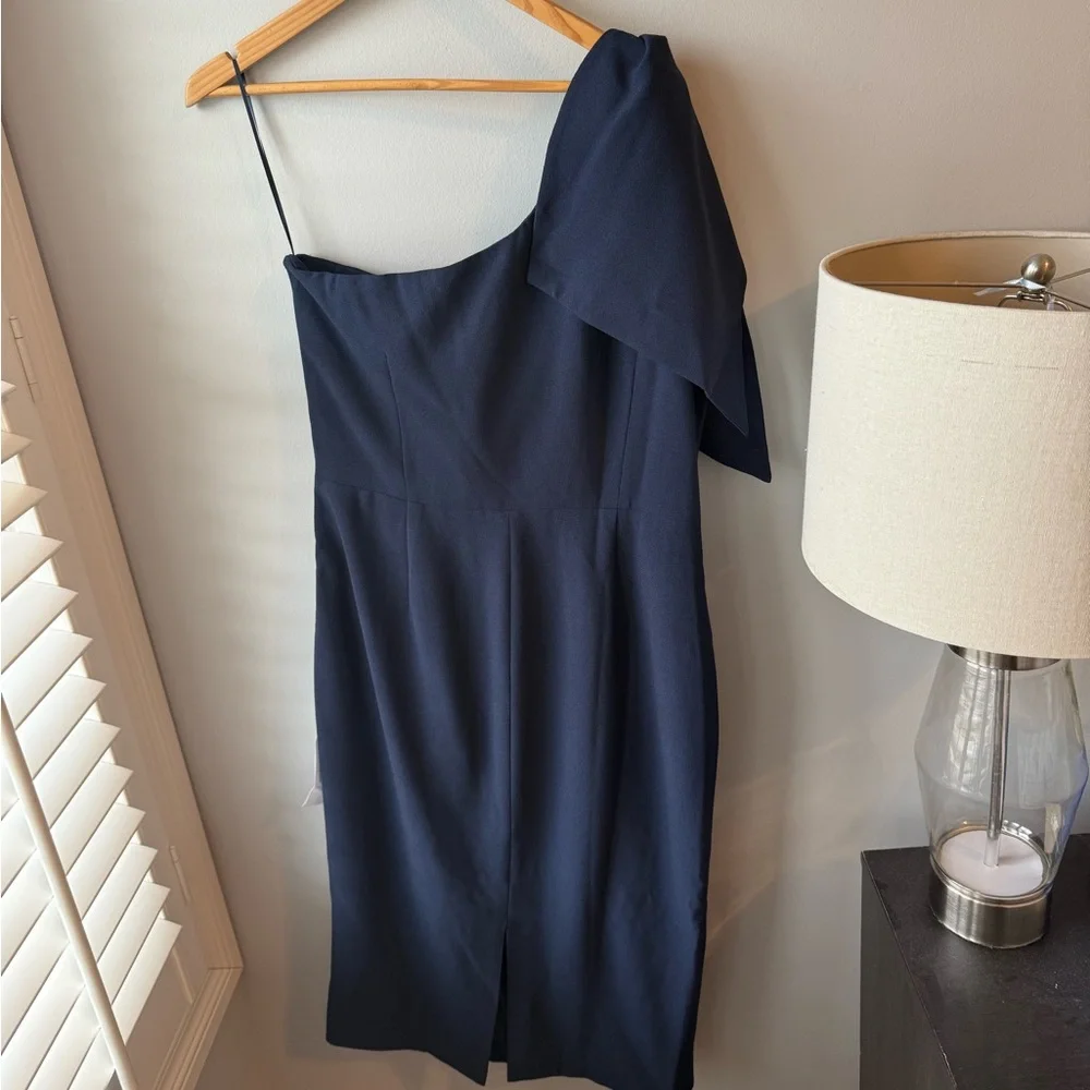 Dress The Population Tiffany One-Shoulder Navy‎ Dress NWT